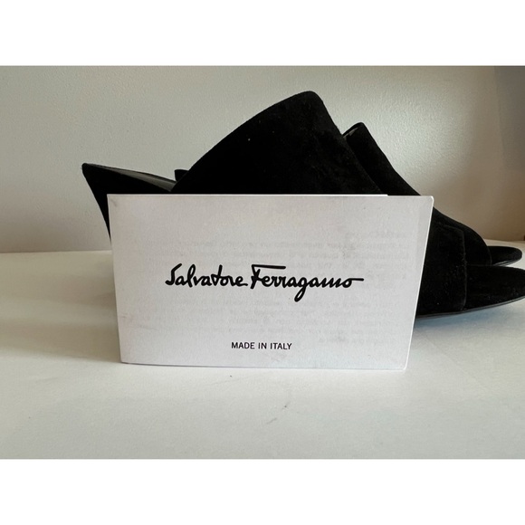 Salvatore Ferragamo black suede slides, sandals NEW in box - Picture 8 of 9